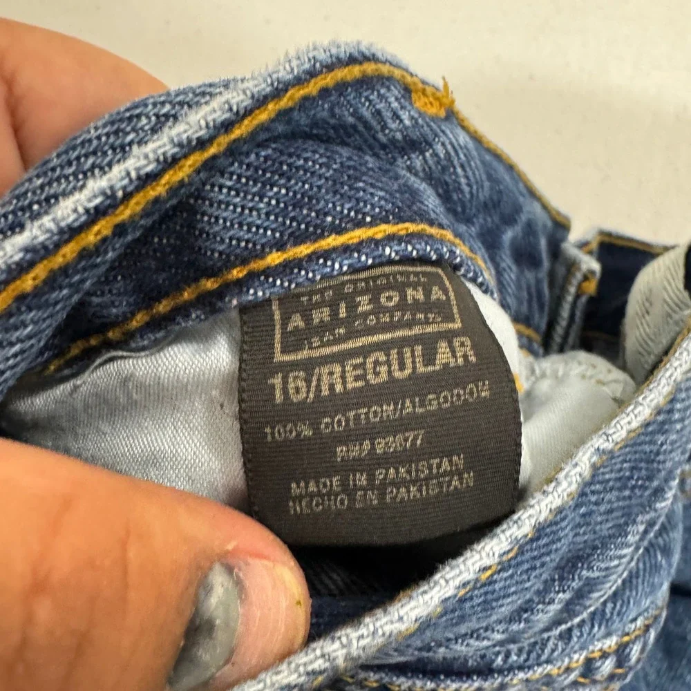 Arizona Jean Company Loose Fit Blue Denim Jeans Mens 16 Regular Medium Wash 3417